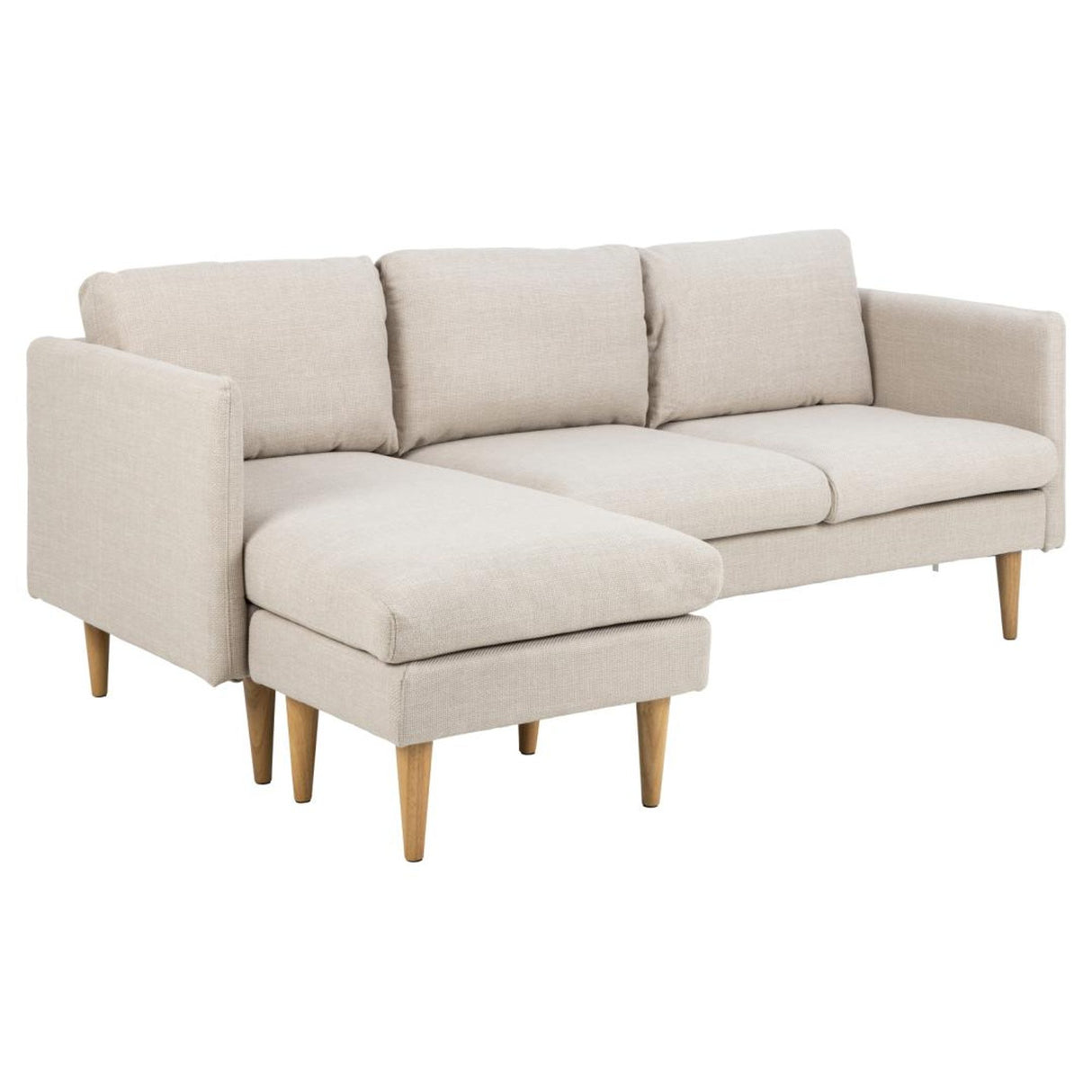 Milly 2-sits med schäslong Basel tyg Beige 24