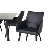 Dipp, Comfort Rektangulär matgrupp Svart, Svart, 180 x 90