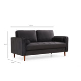 Verona (175 x 90 x 70 cm) 2-sitssoffa Svart ek