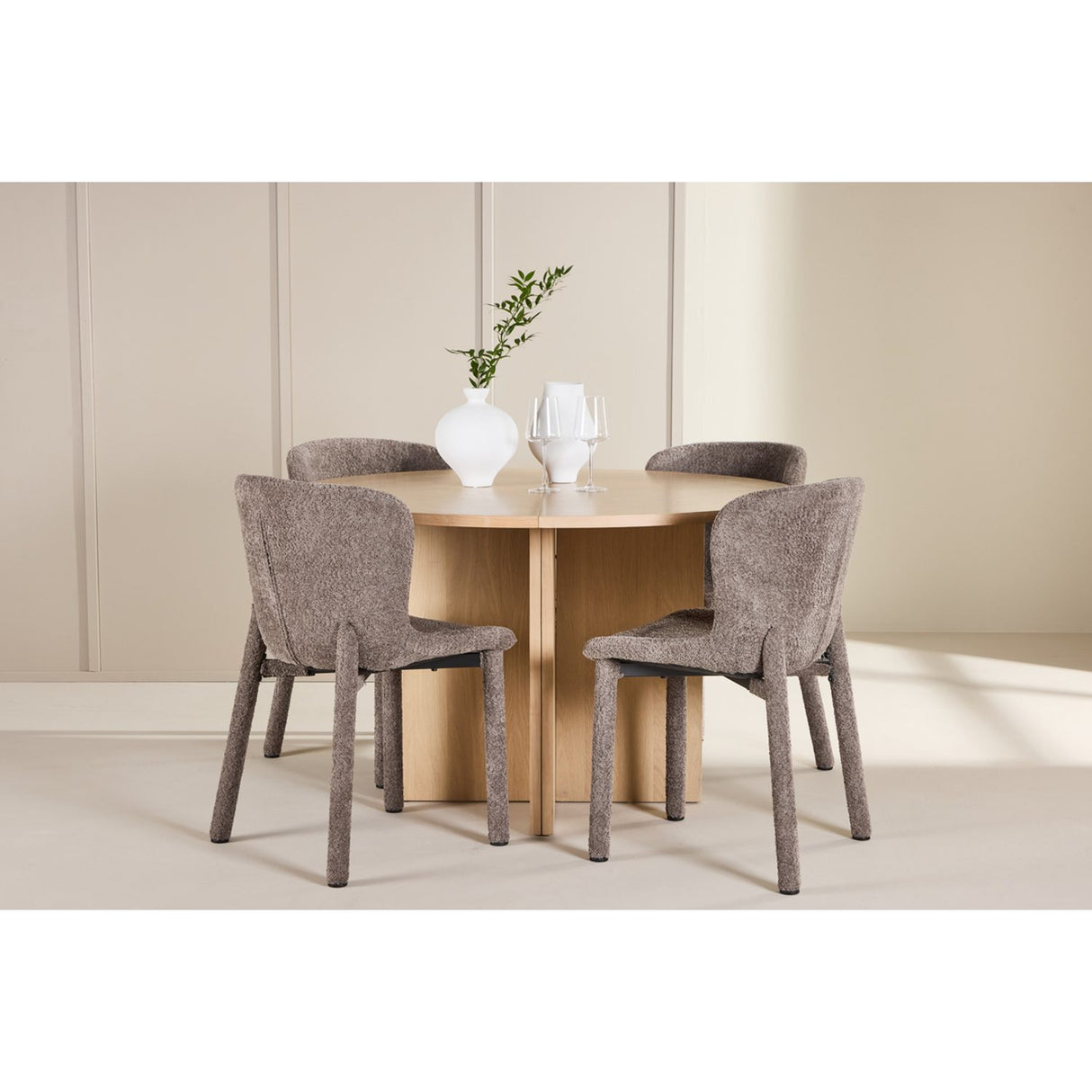 Strada, Astoria Oval matgrupp Brun, Vitputsad, 4st