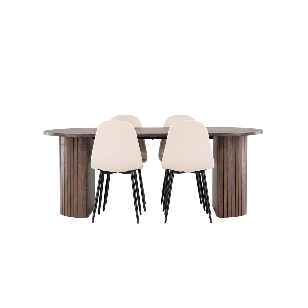 Härön, Polar Ovalt matgrupp Beige,Svart, Mocka, 200 x 90