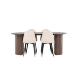 Härön, Polar Ovalt matgrupp Beige,Svart, Mocka, 200 x 90