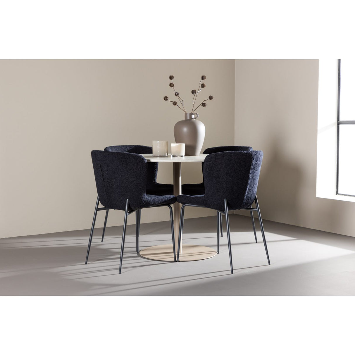 Lycke, Modesto Rund matgrupp Svart, Beige, ⌀110
