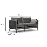 Sino 2-sits (177 x 87 x 90 cm) Grå 2-sitssoffa