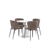 Hamden, Modesto Rund matgrupp Svart,Brun, Vit, ⌀80