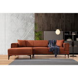 Hanoi (250-140 x 85 x 77 cm) Hörnsoffa-bäddsoffa Kakelröd, Vänster