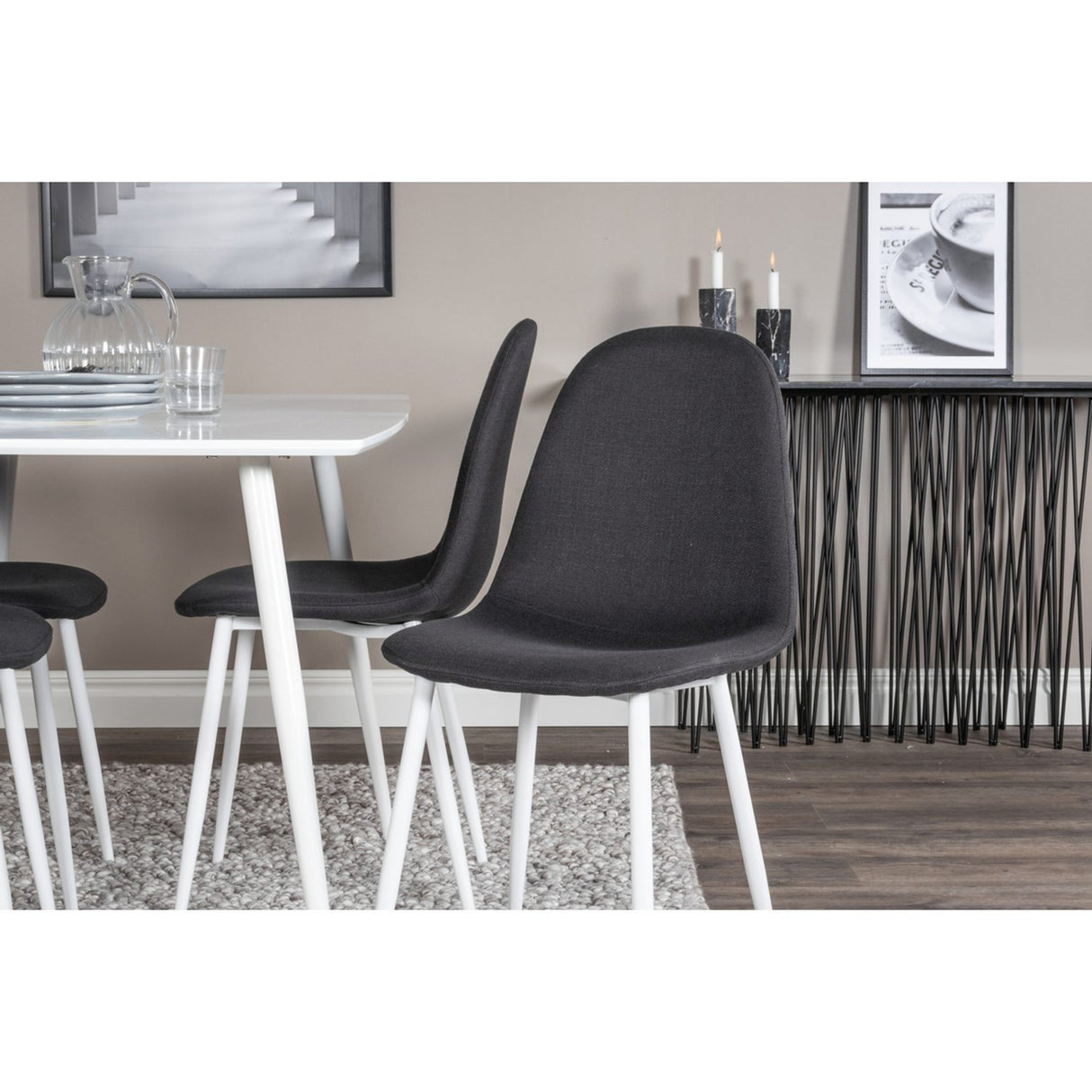 Polar, Polar Rektangulär matgrupp Svart, vit, Vit, 120 x 75