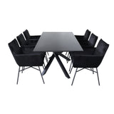 Piazza, Petra Rektangulär matgrupp Svart, Svart, 180 x 90