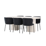 Narvik, Edina Oval matgrupp Svart, Beige, 200 x 100