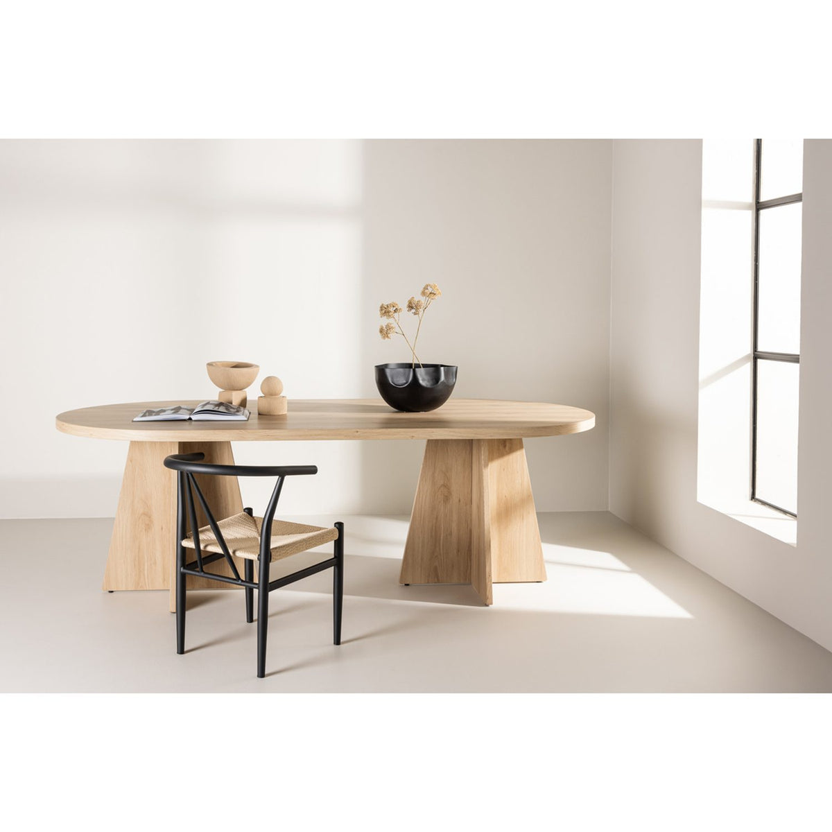 Bootcut Ovalt matbord Natur, 230 x 115