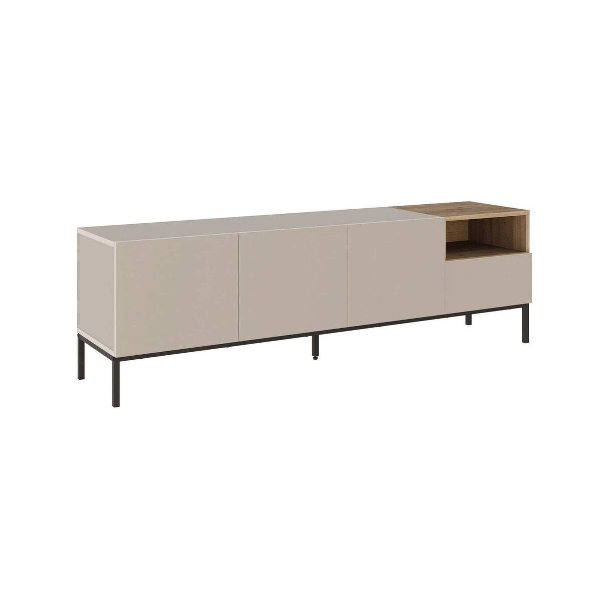Salvador 180 (180 x 55 x 41,8 cm) TV-bänk Sandsten naturlig ek svart