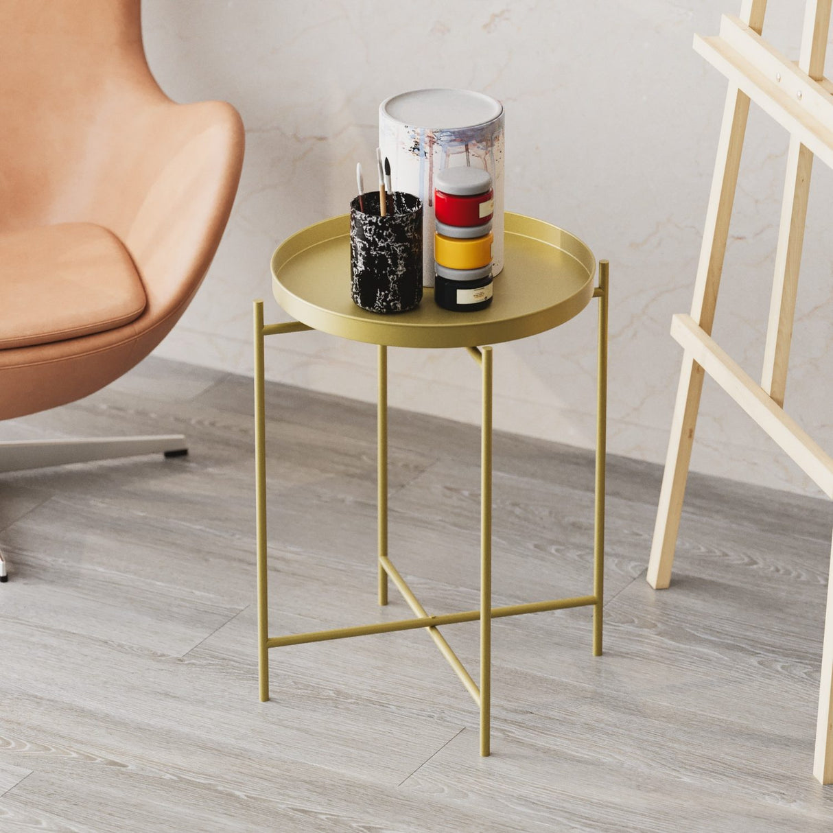 Adelaide VII (46 x 56 x 46 cm) Soffbord Guld
