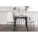 Tempe, Pastill Rektangulär matgrupp Silver,Vitt, Svart, 80 x 80