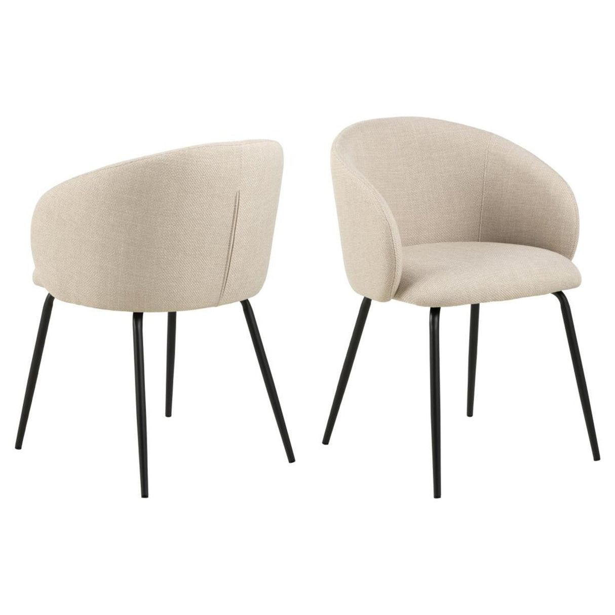 Chaumont Matstol med Armstöd Basel tyg Beige/Svart