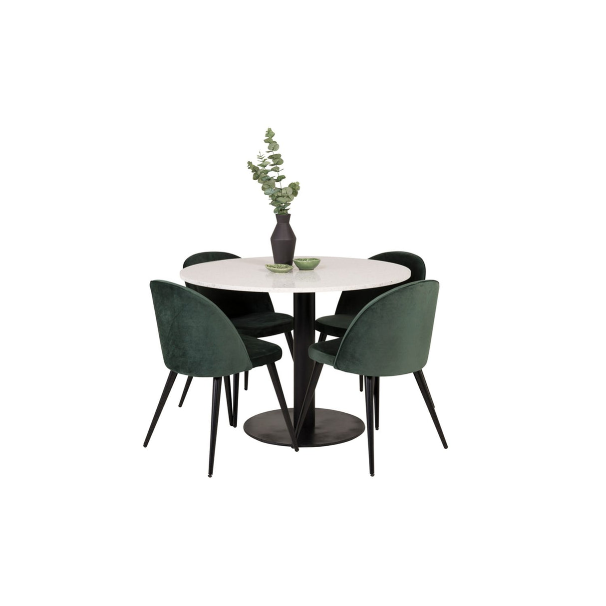 Razzia, Velvet Rund matgrupp Svart,Grön, Svart,Vitt, ⌀106