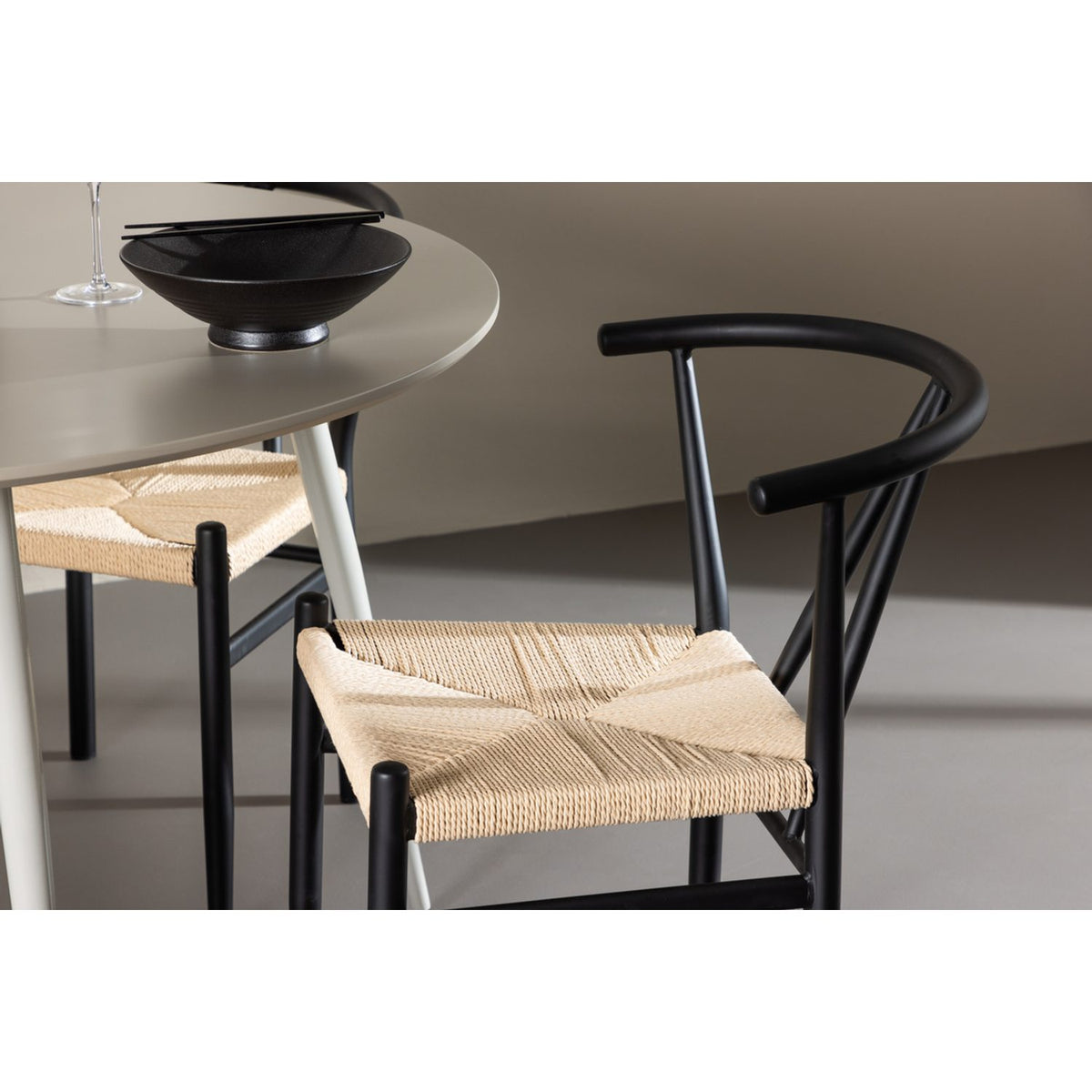 Plaza, Alfons Rund matgrupp Svart, beige, Beige, ⌀120