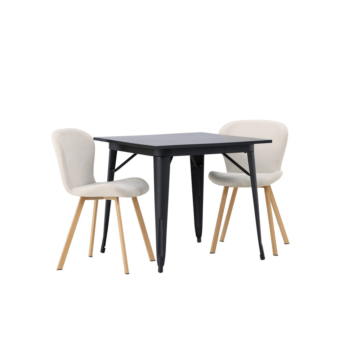 Tempe, Lilja Rektangulär matgrupp Beige, Natur, Svart, 80 x 80