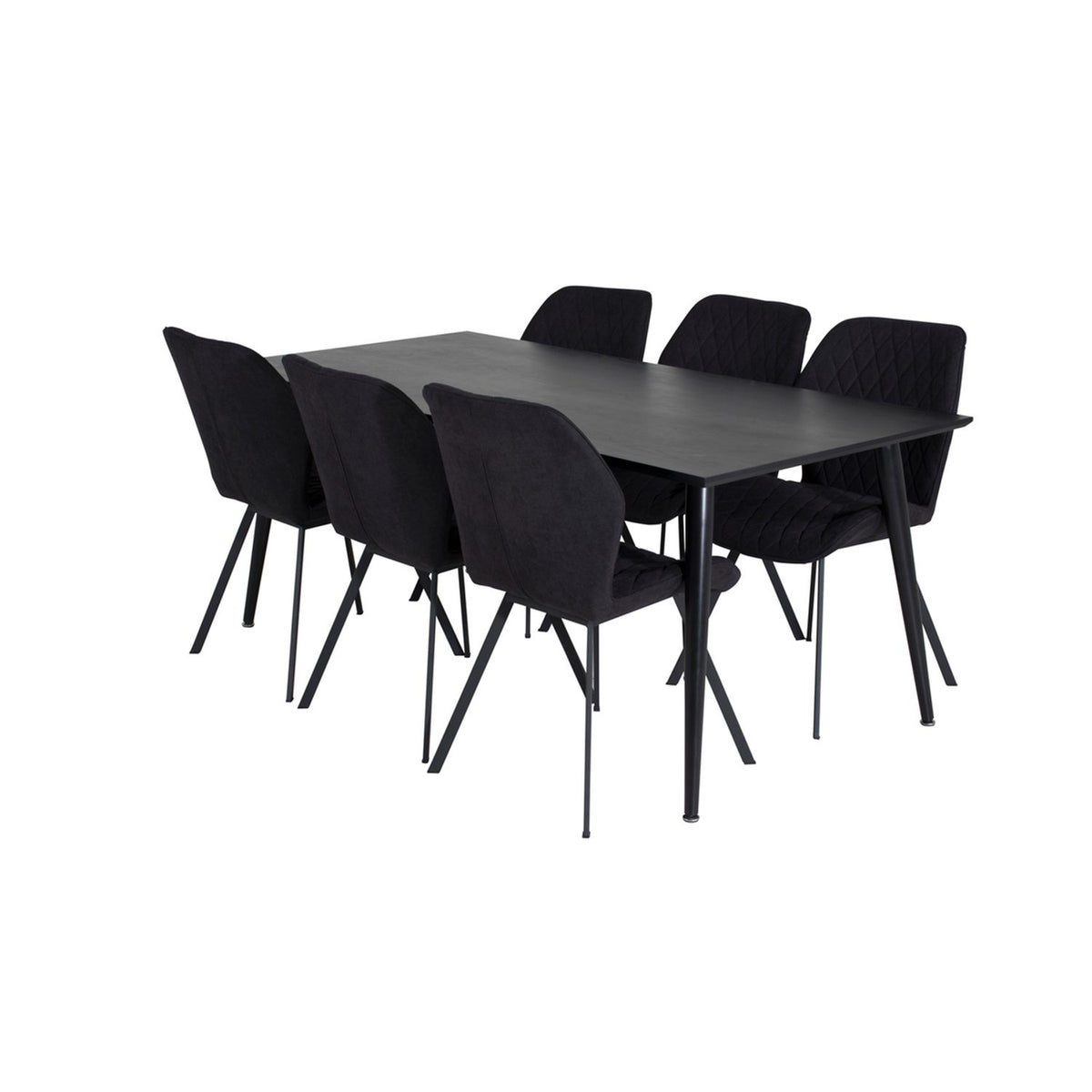 Dipp, Gemma Rektangulär matgrupp Svart, Svart, 180 x 90