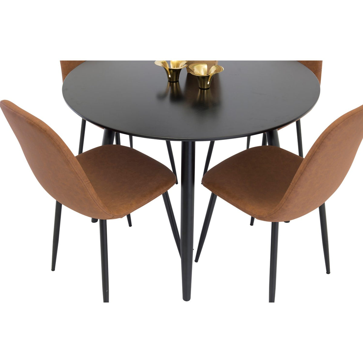 Plaza, Polar Rund matgrupp Svart,Brun, Svart, ⌀100