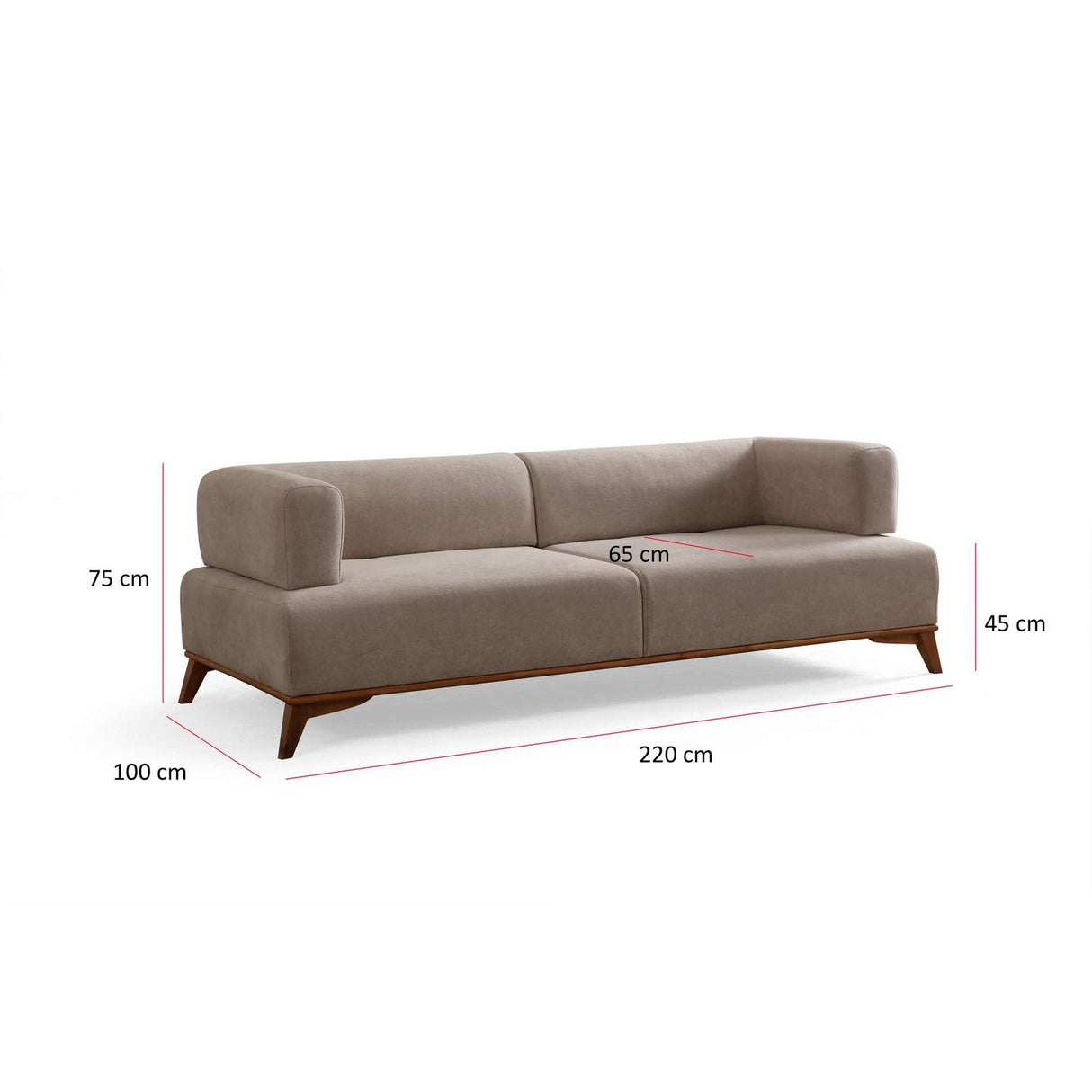 Atom 3-sits soffa Kräm