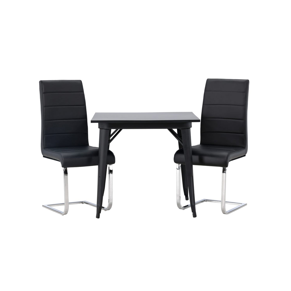 Tempe, Tempo Rektangulär matgrupp Svart,Grå, Svart, 80 x 80