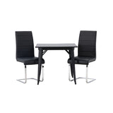 Tempe, Tempo Rektangulär matgrupp Svart,Grå, Svart, 80 x 80