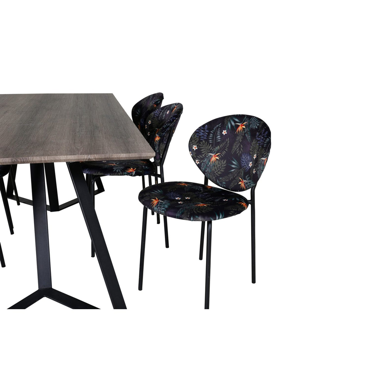Marina, Vault Rektangulär matgrupp Guld, Svart,Grå, 180 x 90