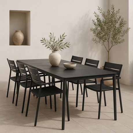 Anzio Matbord 100x200-310 cm Svart