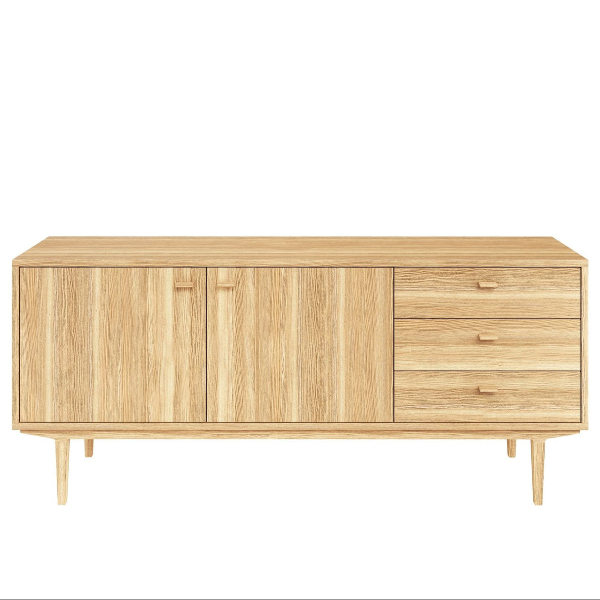 Sideboard Nr.420 2st Trädörrar 3st Lådor 186x80 cm Oljad Ek