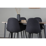 Tempe, Polar Rektangulär matgrupp Svart, Valnöt, 140 x 80