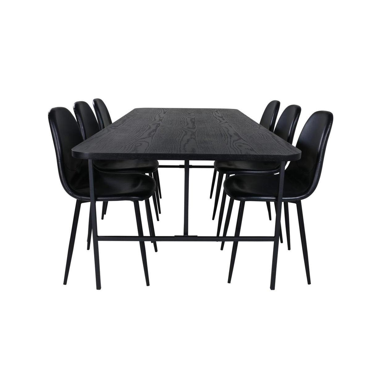 Uno, Polar Rektangulär matgrupp Svart, Svart, 200 x 90