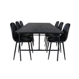 Uno, Polar Rektangulär matgrupp Svart, Svart, 200 x 90