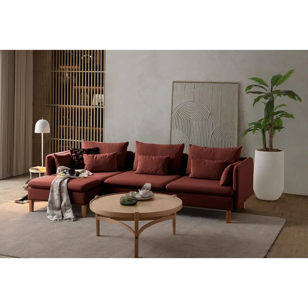Quito Relax (185 x 95 x 92 cm) Hörnsoffa Kakelröd