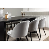Vail, Velvet Rektangulär matgrupp Svart,Grå, Svart, 200 x 100