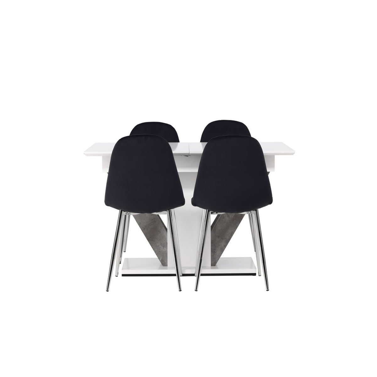 Disa, Polar Rektangulär matgrupp Svart,Silver, Grå,Vitt, 120 x 80