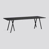 Loop Stand L250 × B92,5 × H74 cm Matbord Black – linoleum, Black – pulverlackerat stål