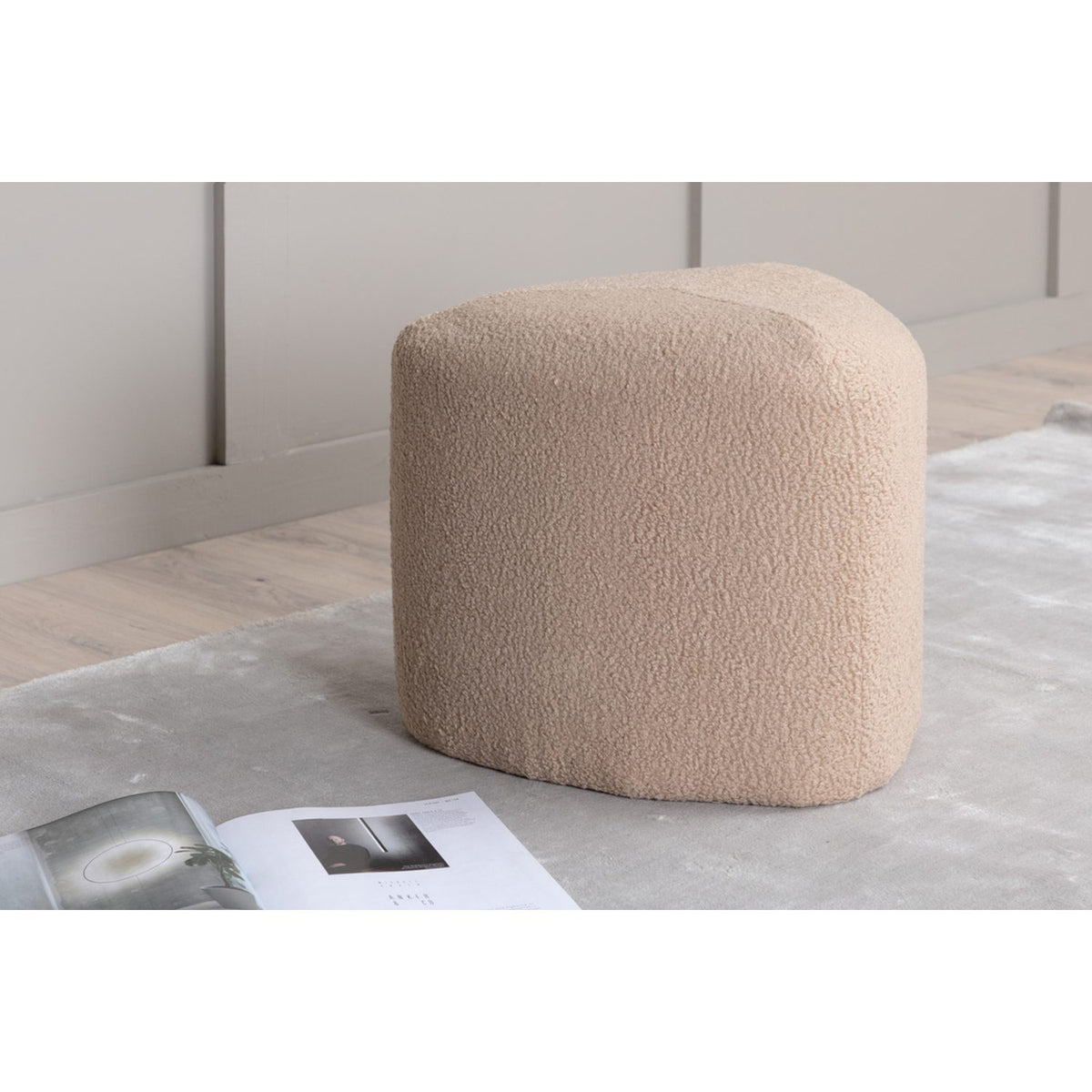 Peg Puff Beige, Polyester teddy