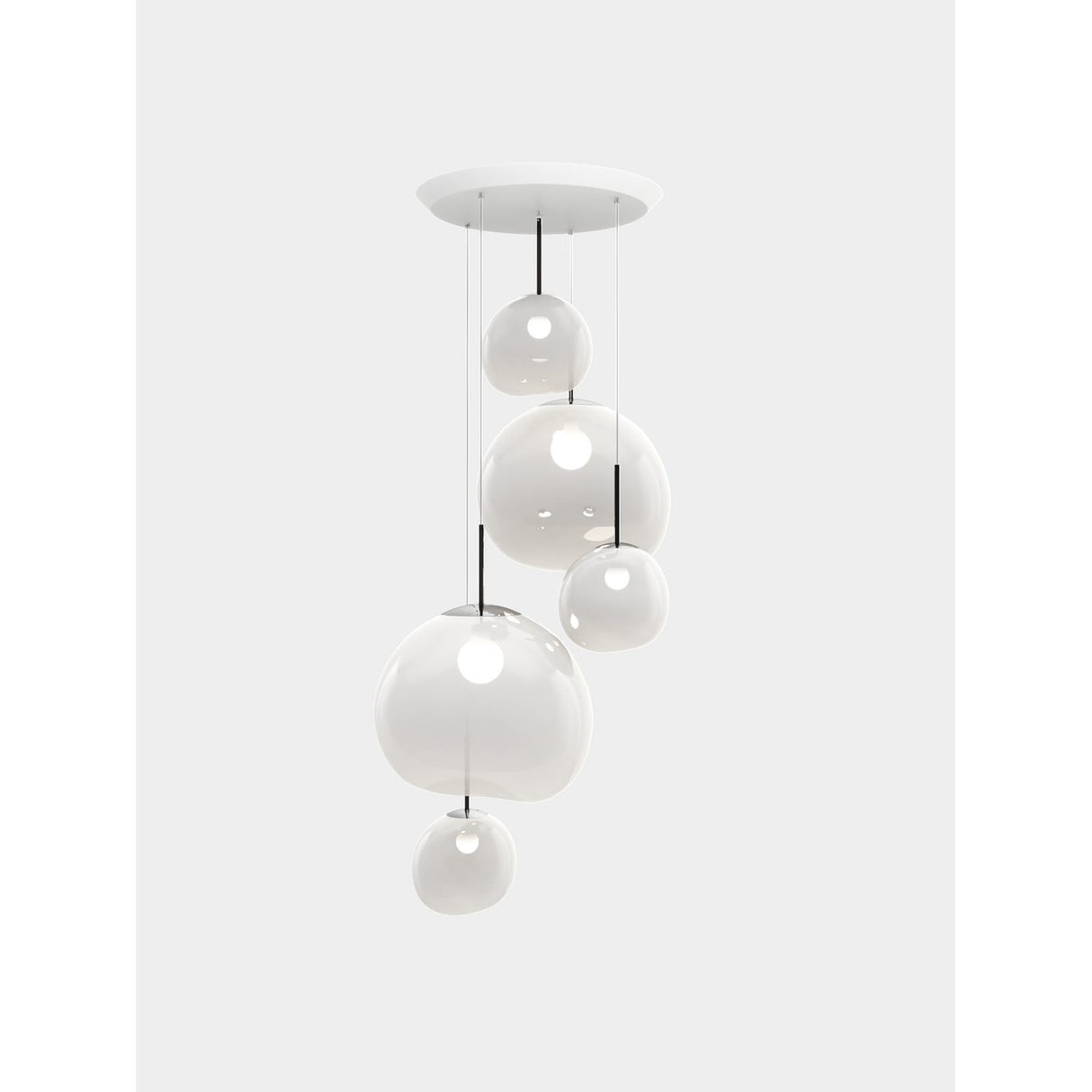 Melt Large Rund Pendelsystem Opalescent, Silver