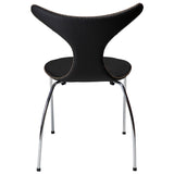 Dolphin Stol Black Leather, Chrome