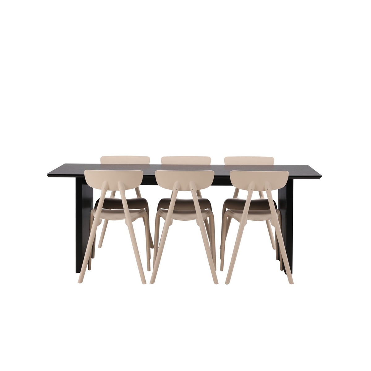 Vail, Ursholmen Rektangulär matgrupp Beige, Svart, 200 x 100