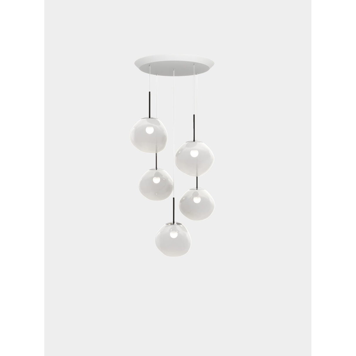 Melt Mini Rund Pendelsystem Opalescent, Silver