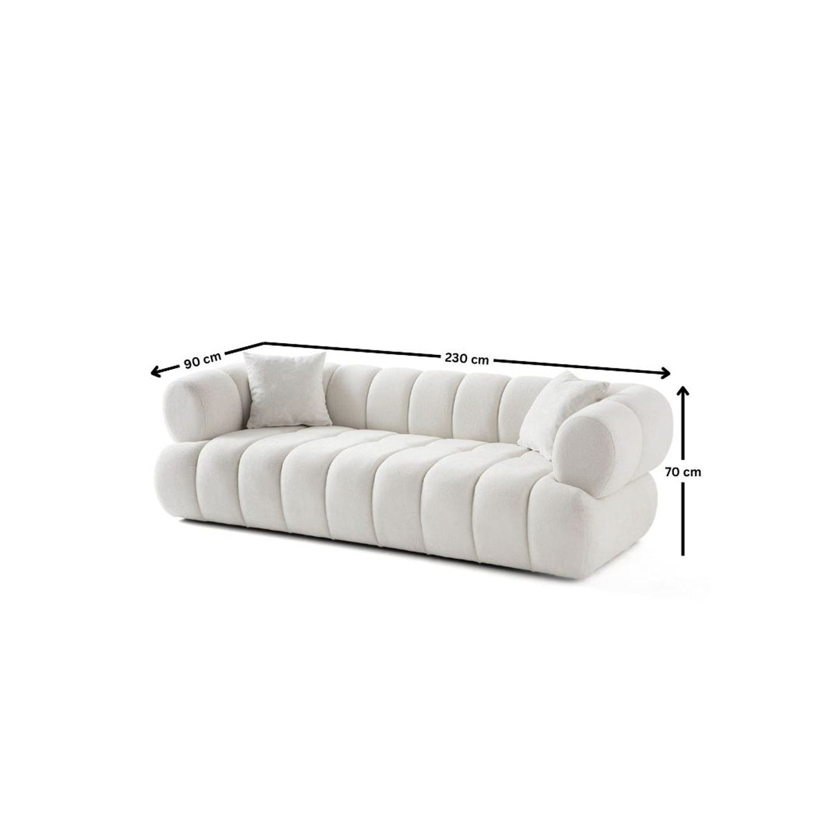 Carmelita 3-sits soffa Vit