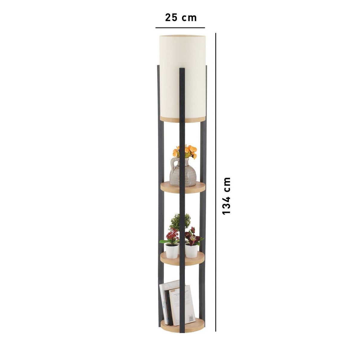 Aten Nora (21 x 21 cm) Golvlampa Natur Svart
