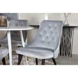 Plaza, Velvet Deluxe Rund matgrupp Svart,Ljusgrå, Vit, ⌀100