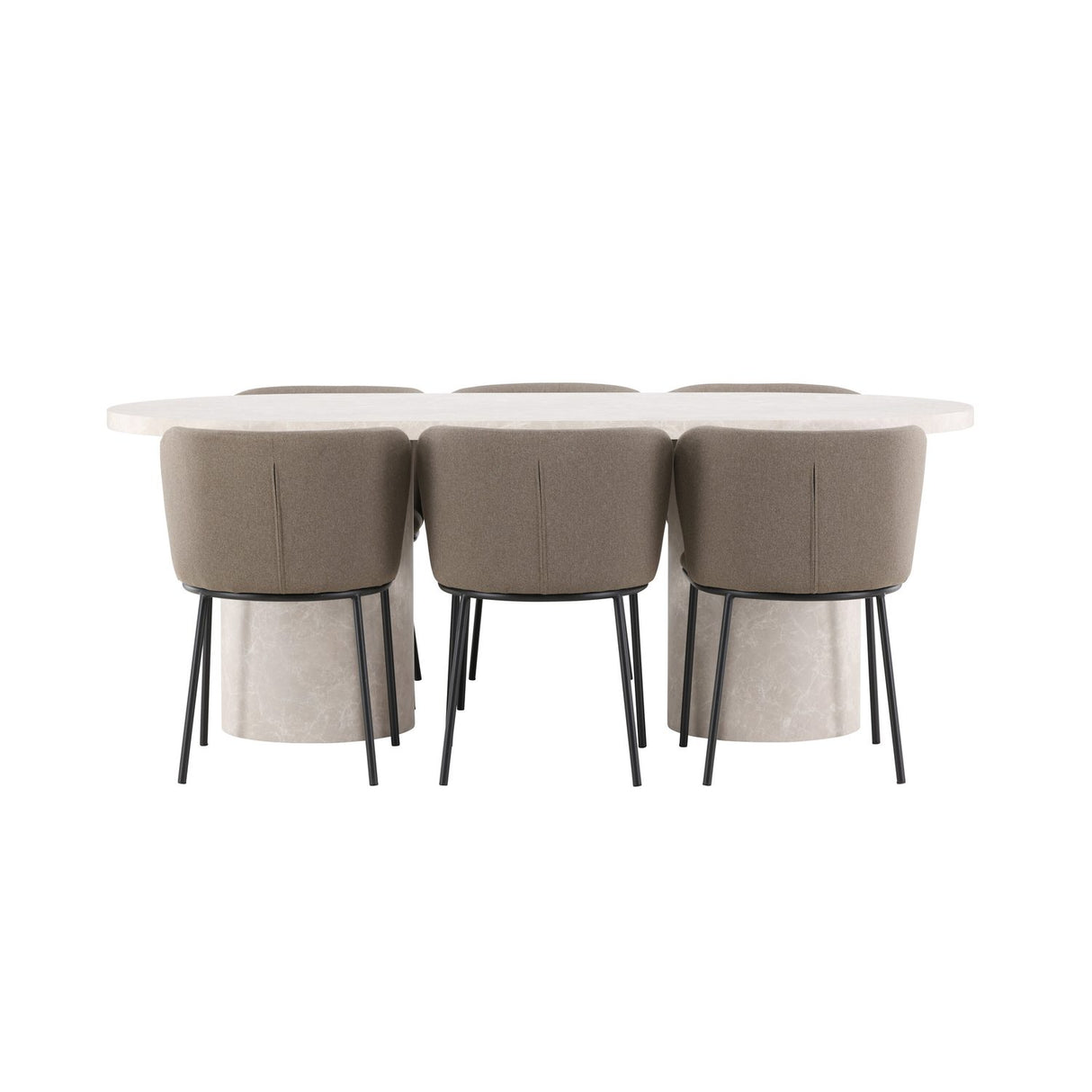 Narvik, Edina Oval matgrupp Svart,Brun, Beige, 200 x 100