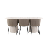 Narvik, Edina Oval matgrupp Svart,Brun, Beige, 200 x 100