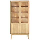 Broholm Vitrinskåp Glassidor & Trädörrar 100x197 cm Oljad Ek
