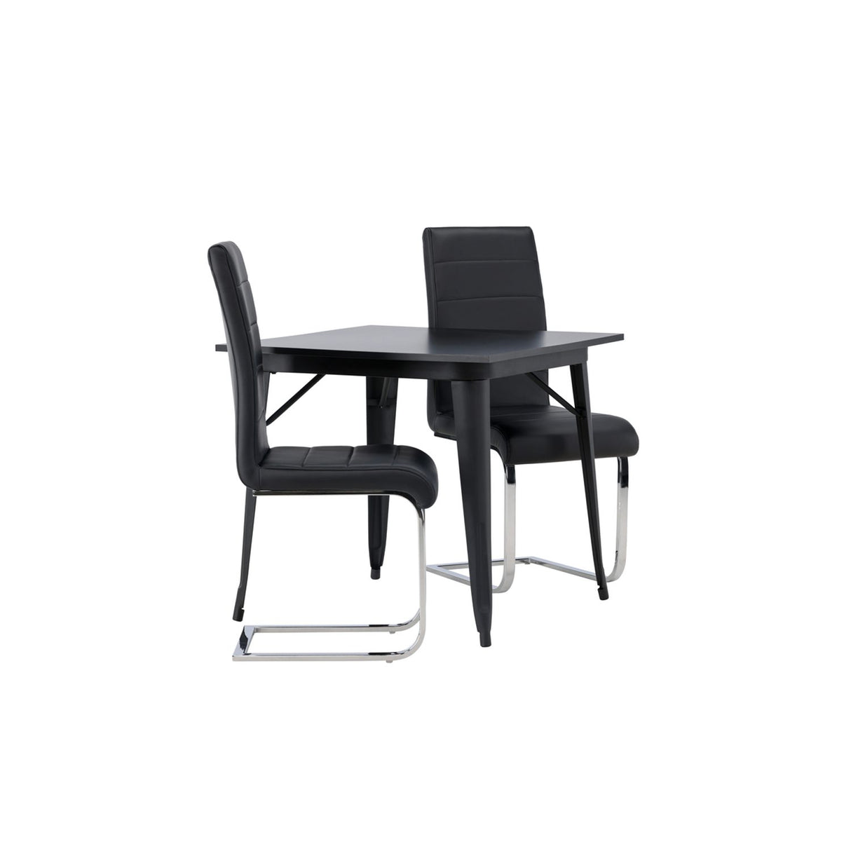 Tempe, Tempo Rektangulär matgrupp Svart,Grå, Svart, 80 x 80