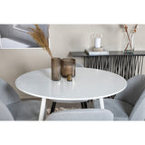 Plaza, Velvet Rund matgrupp Svart,Ljusgrå, Vit, ⌀100