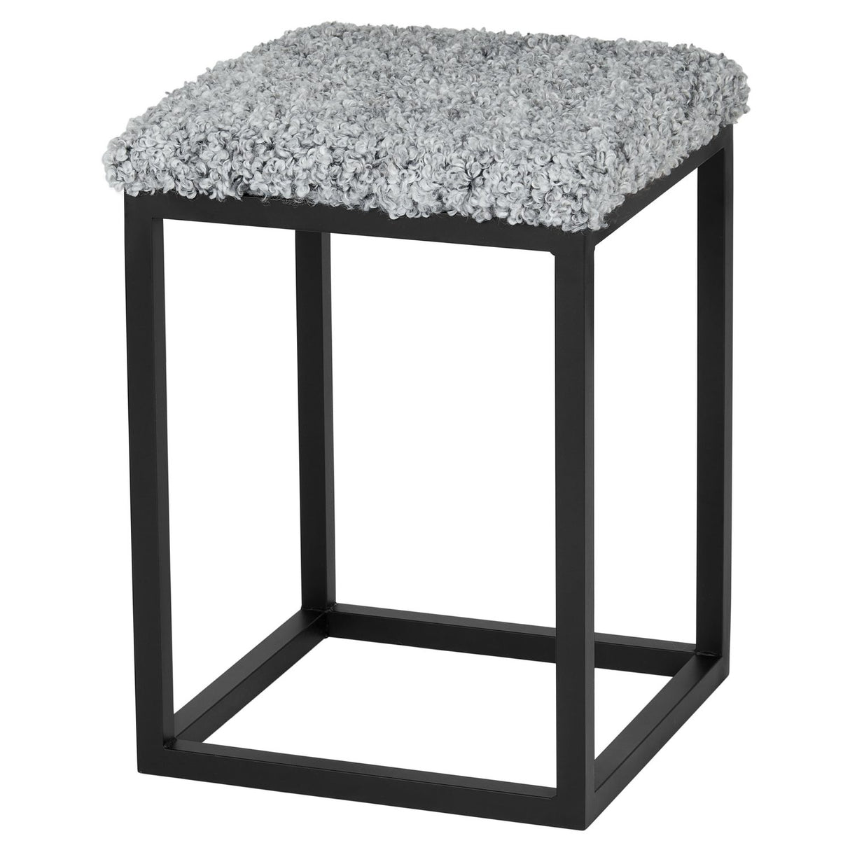 Palle Lumme 35x35x50 cm Bänk med Sittdyna Silver/Black